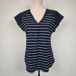 Adrienne Vittadini Medium Black Striped Blouse